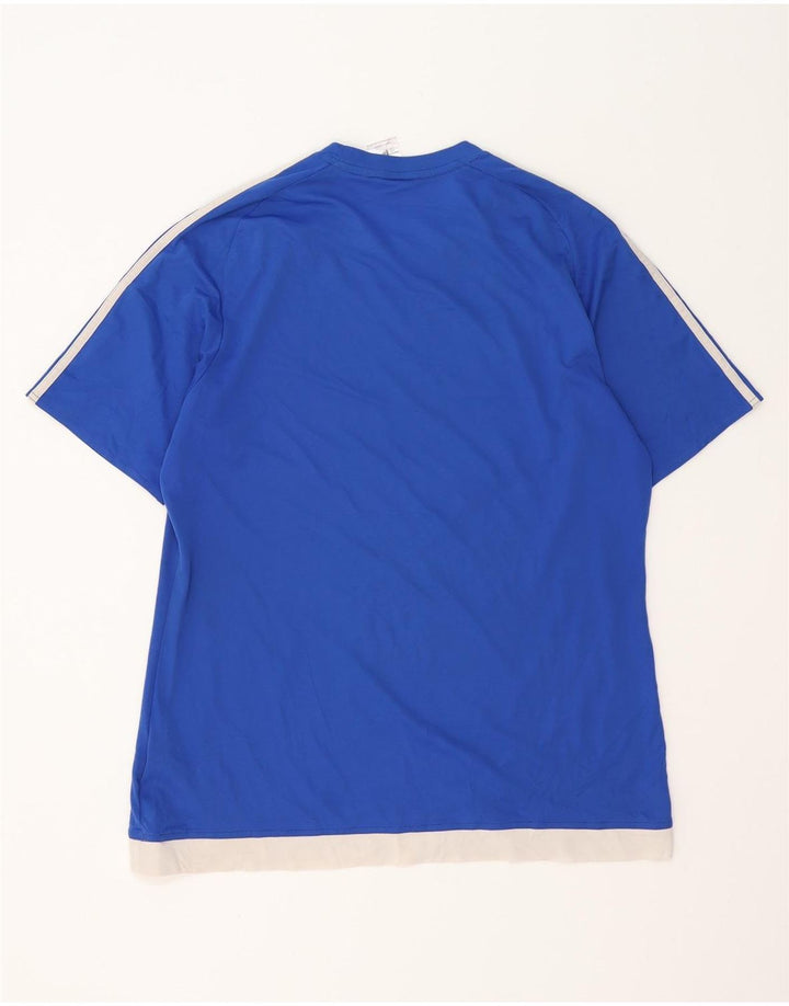ADIDAS T-shirt Climalite pour hommes, grand bleu, polyester color block