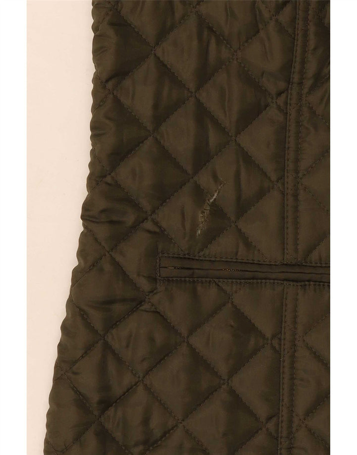 Tommy Hilfiger Gilet matelassé pour femme UK 12 Medium Kaki Polyester
