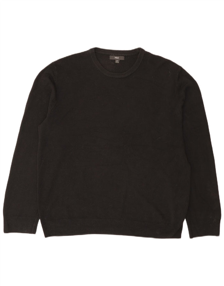 Marks & Spencer Pull à col rond pour homme 2XL Acrylique noir