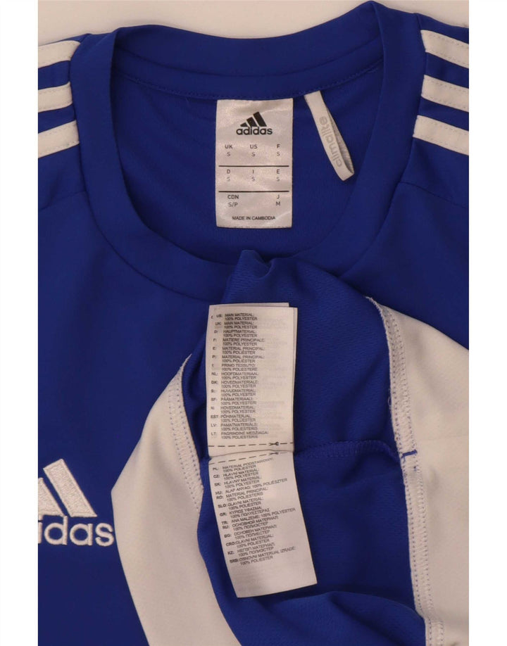 Adidas Hommes Climalite T-Shirt Haut Petit Bleu Colorblock Polyester