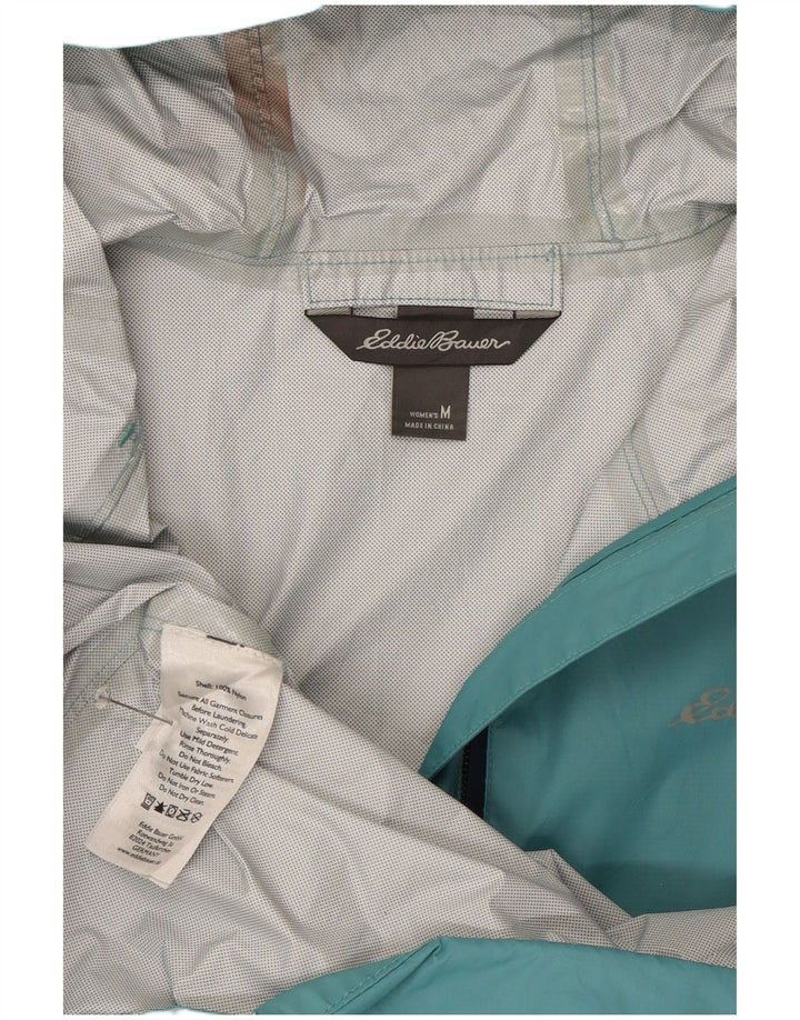 Eddie Bauer Veste de pluie à capuche pour femme UK 14 Medium Blue Nylon