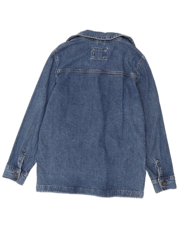 Marks & Spencer Veste en jean surdimensionnée pour femme UK 10 Petit coton bleu