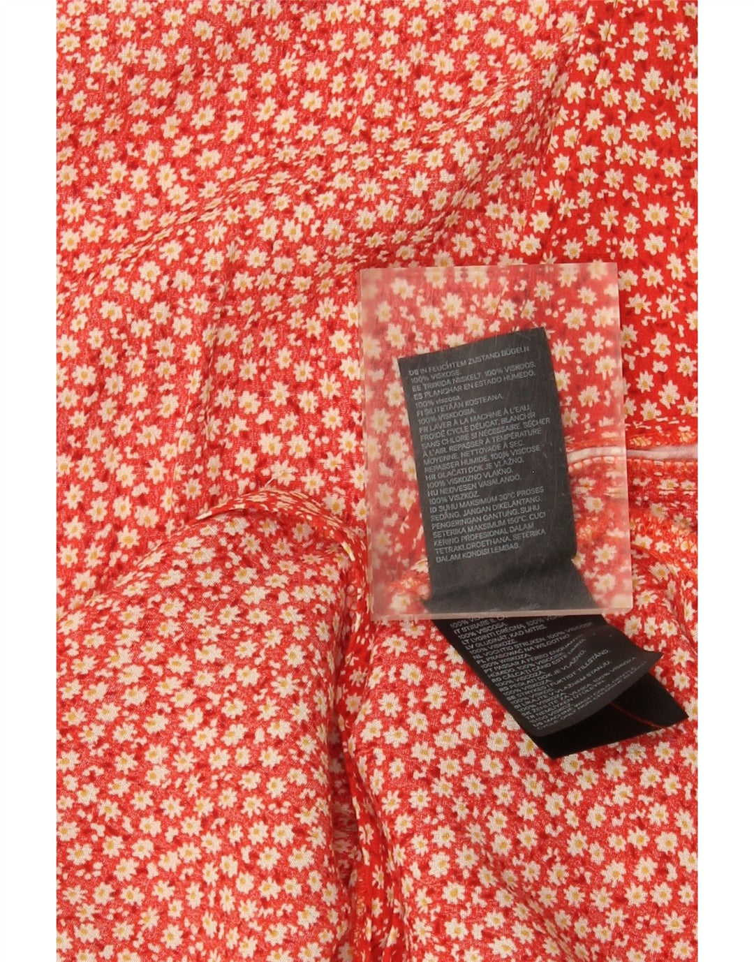 vintage Femme Maxi Robe EU 40 Moyen Rouge Floral Viscose