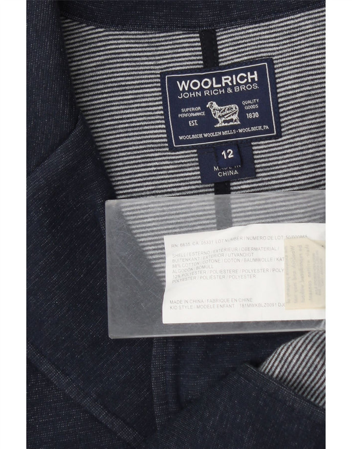 Woolrich Veste Blazer 3 Boutons Garçon 11-12 ans Bleu Marine Coton