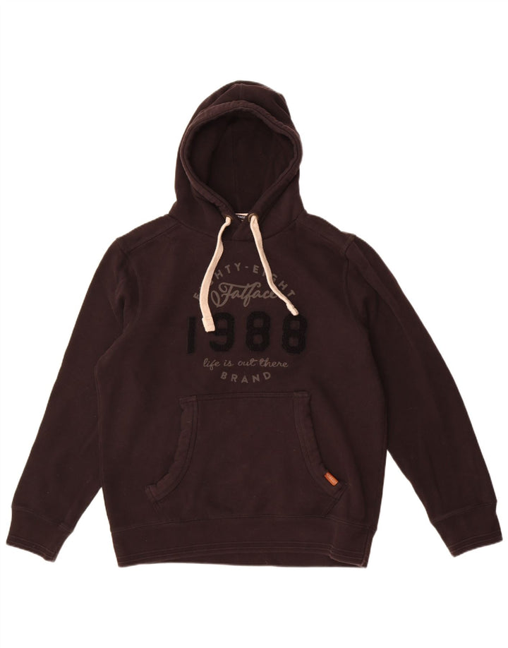 Fat Face Pull à capuche Heritage Graphic pour homme en coton noir Taille L