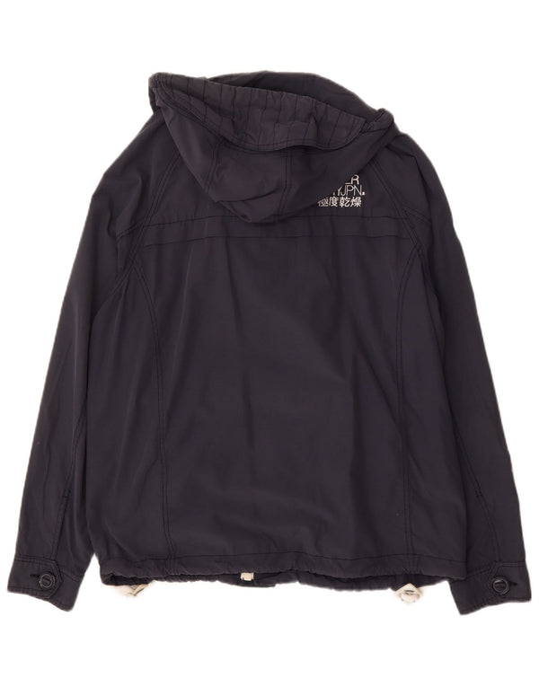 Superdry Veste coupe-vent à capuche pour homme UK 42 XL Bleu marine Coton