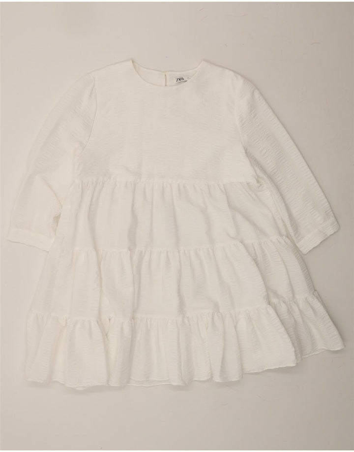ZARA Womens 3/4 Sleeve A-Line Dress UK 16 Large White Polyester Vintage Zara and Second-Hand Zara from Messina Hembry 