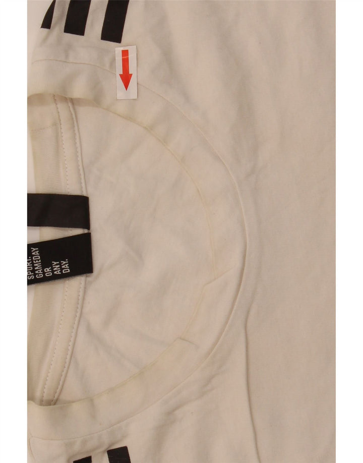 Adidas T-Shirt Homme Blanc Moyen Coton