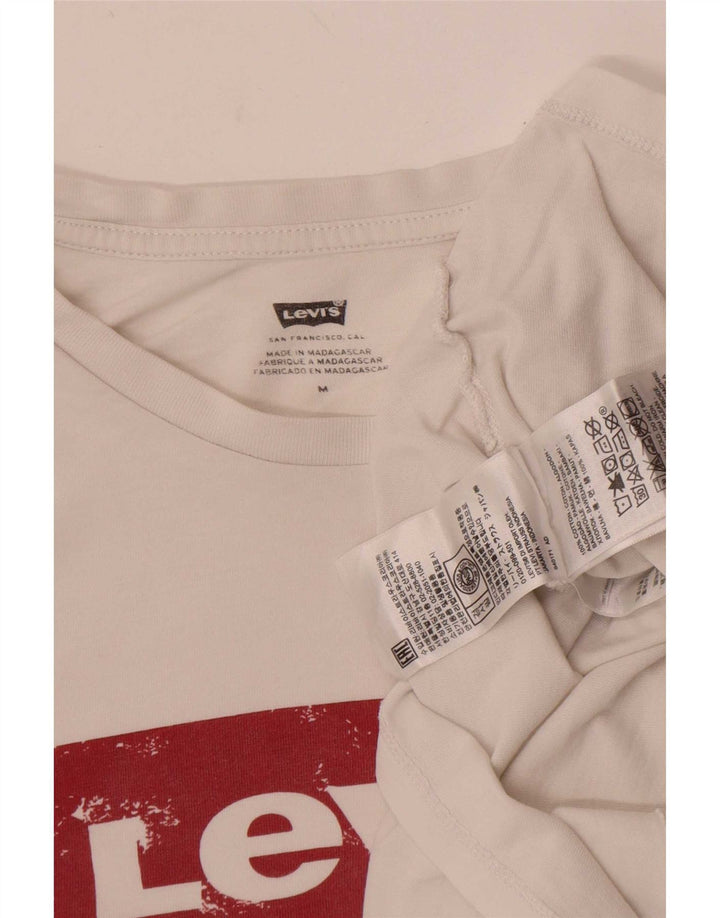 Levi's T-Shirt Graphique Femme UK 14 Coton Blanc Moyen