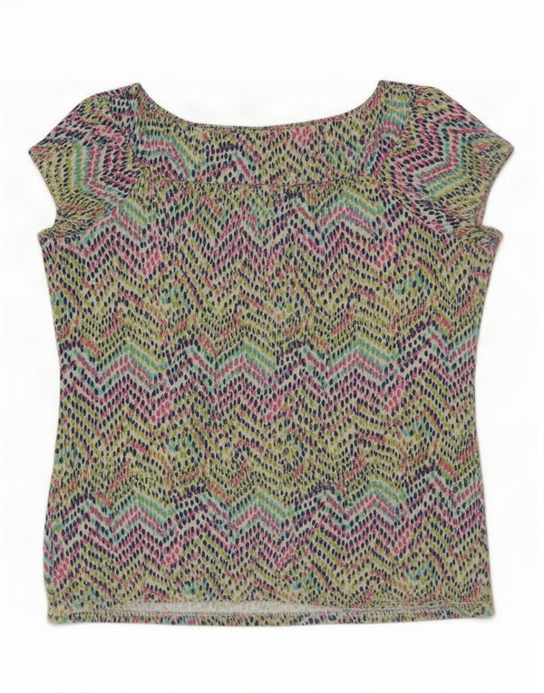 M&Co Femme Chemisier Top UK 12 Moyen Multicolore Géométrique Viscose
