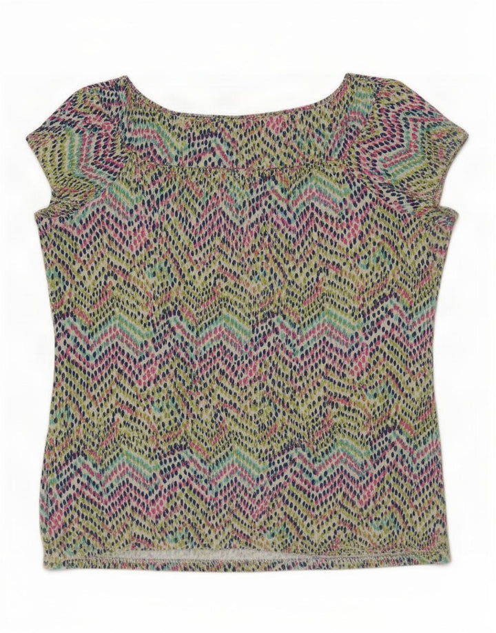 M&Co Femme Chemisier Top UK 12 Moyen Multicolore Géométrique Viscose