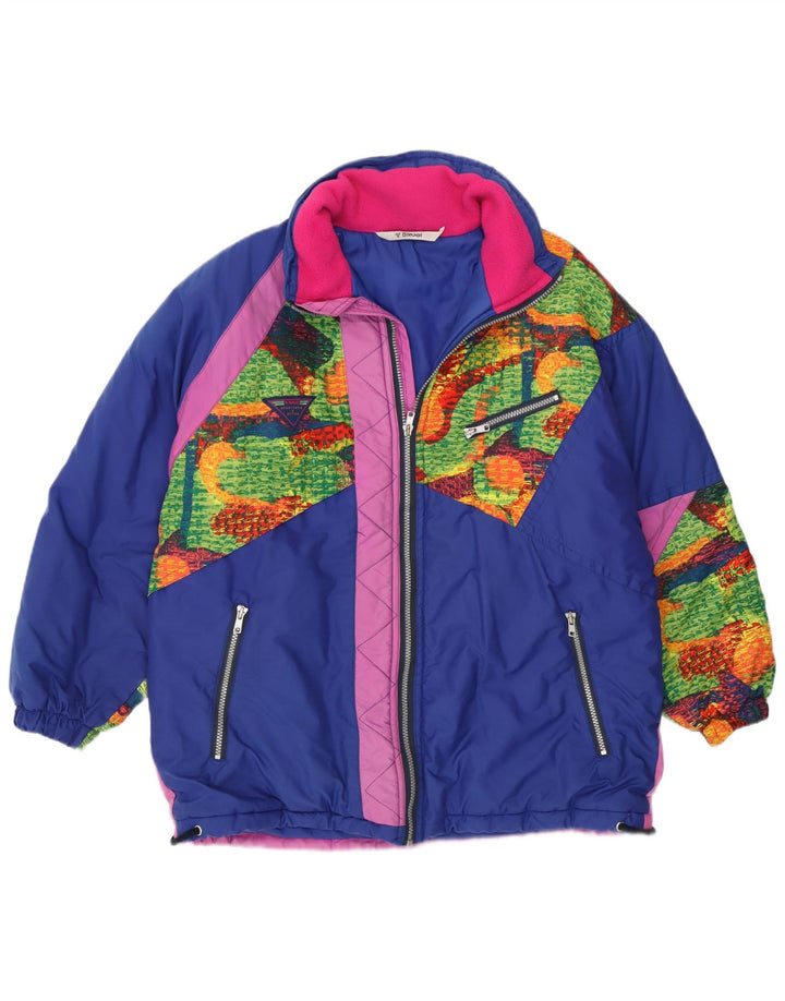 Brugi Veste de ski à capuche pour femme UK 16 Large Multicolore Colourblock