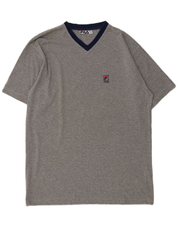 Fila T-Shirt Homme Top 2XL Gris Moucheté Coton