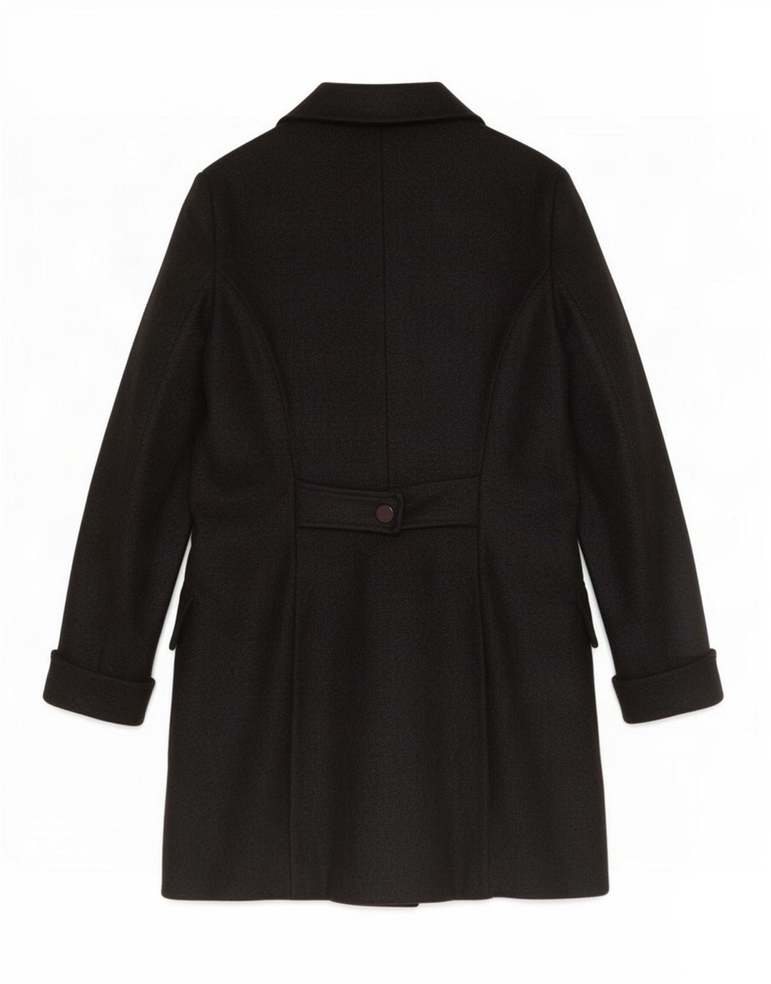 vintage Femme Double Breasted Coat UK 12 Moyen Noir