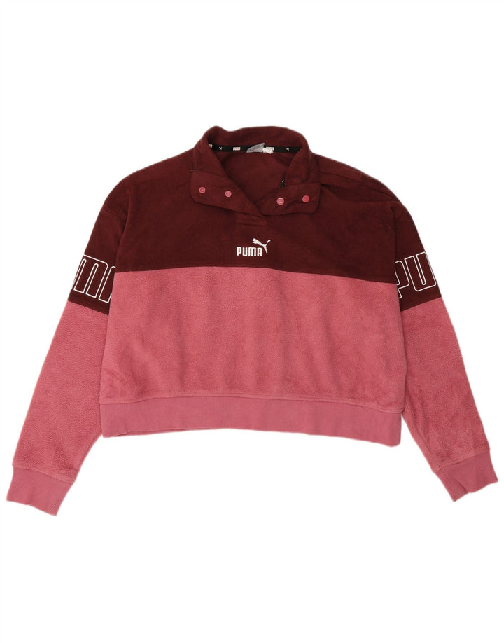 Puma Pull surdimensionné en polaire graphique pour femme UK 14 Bordeaux moyen