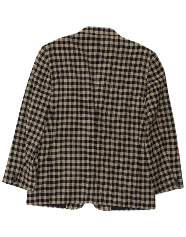 Byblos Veste blazer à 2 boutons pour homme IT 50 en laine à carreaux noirs