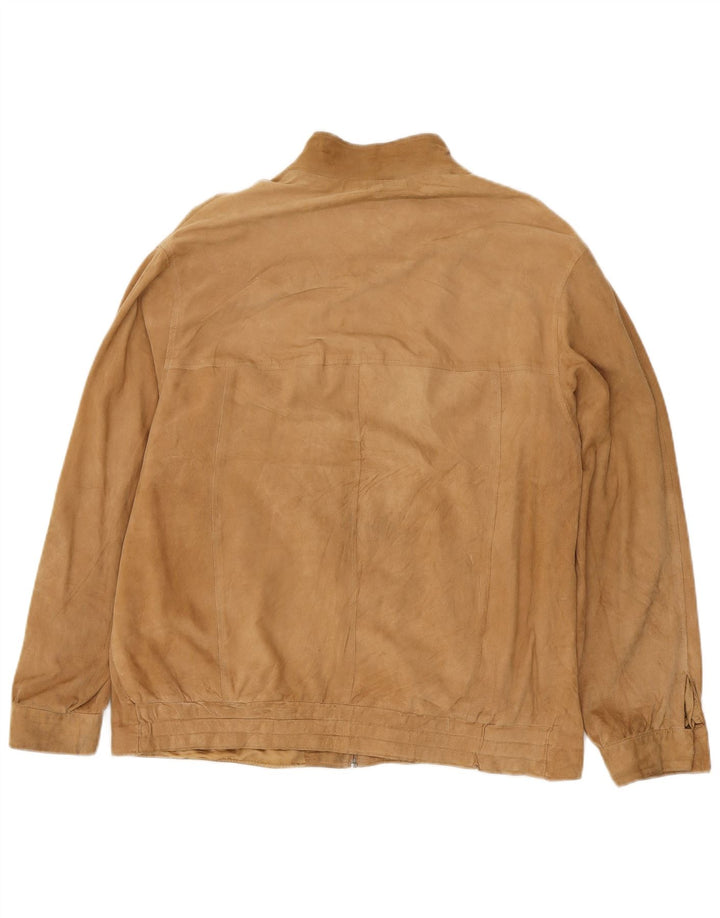 veste en daim homme vintage IT 54 XL Cuir Beige