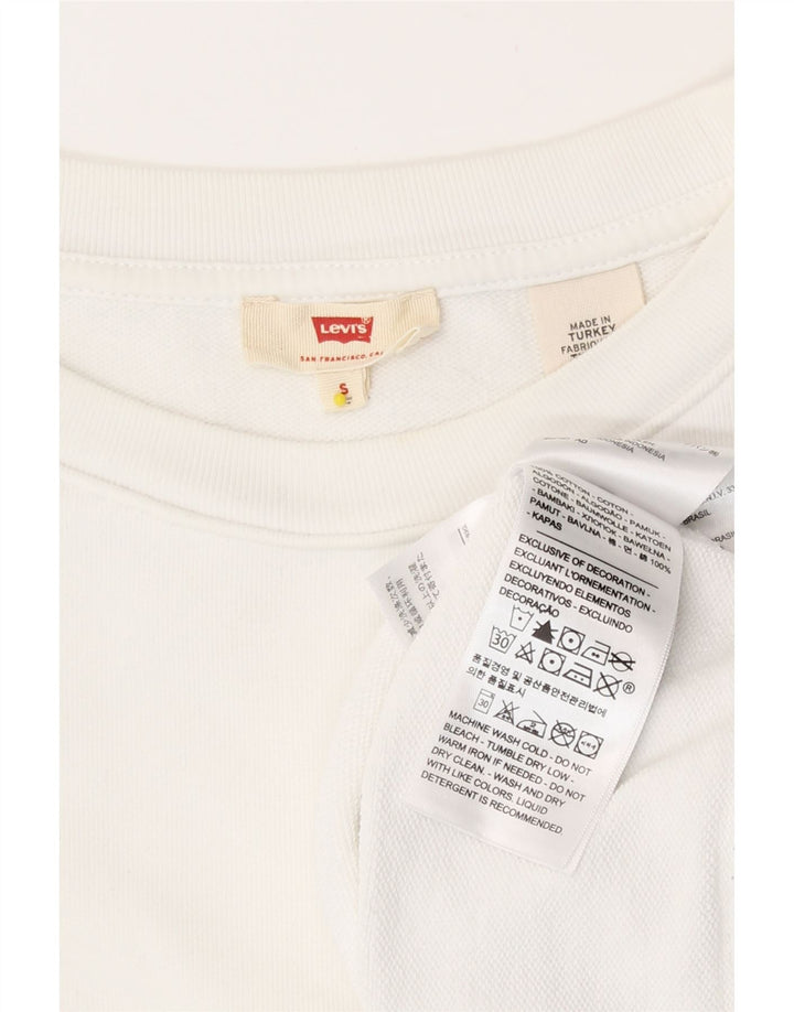 Levi's Sweat-shirt court surdimensionné pour femme UK 10 Petit Blanc