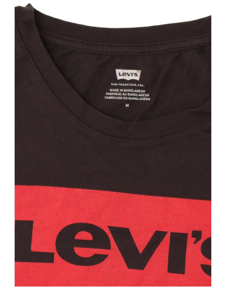 Levi's T-Shirt Graphique Femme UK 14 Noir Moyen