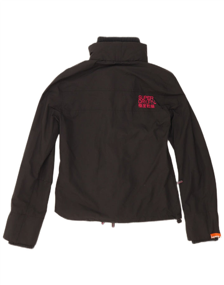 Superdry Veste de Pluie Femme UK 12 Nylon Gris Moyen