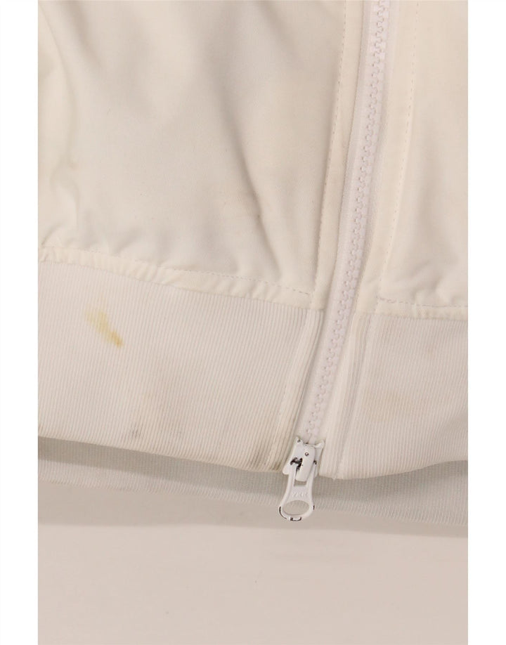 Adidas Veste matelassée à capuche pour homme UK 38 Medium White Nylon