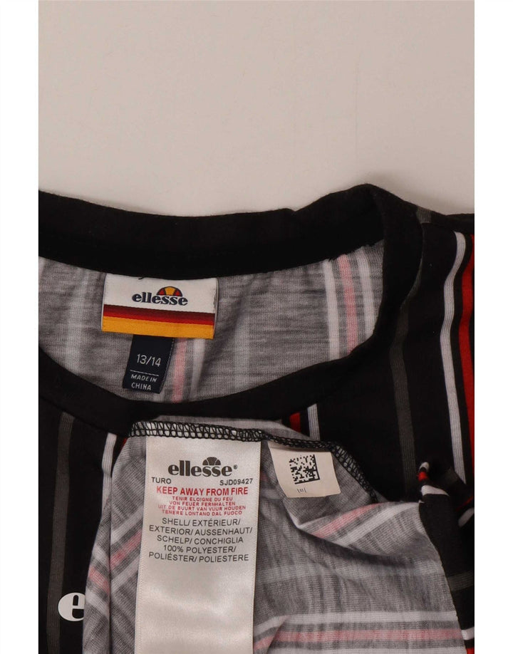 Ellesse T-Shirt Garçon 13-14 ans Noir Rayé Polyester