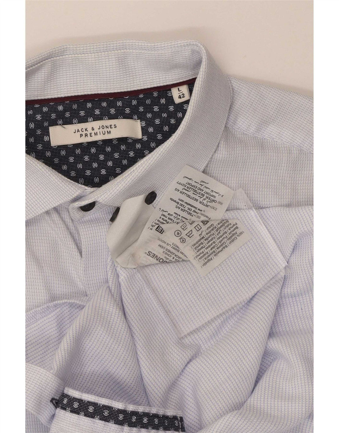 Jack & Jones Chemise Homme Taille 42 Grand Bleu Carreaux Coton