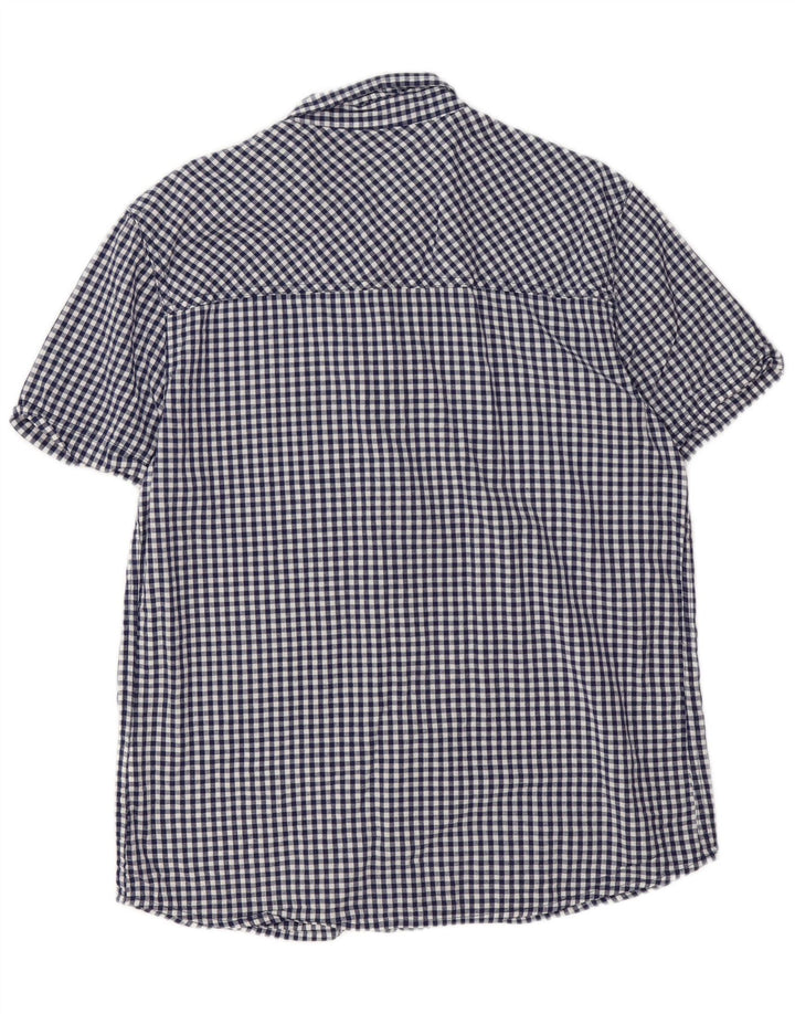 Mountain Warehouse Chemise à manches courtes pour homme en coton vichy bleu marine Taille L
