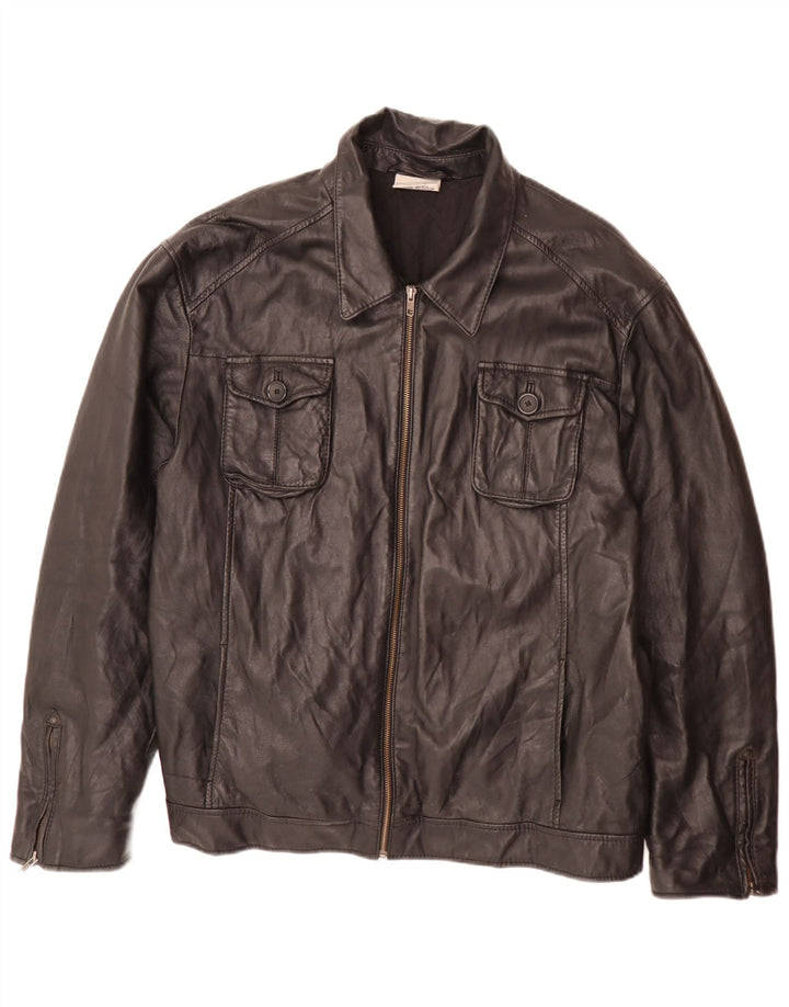 In Extenso Veste en cuir pour homme UK 44 2XL Noir