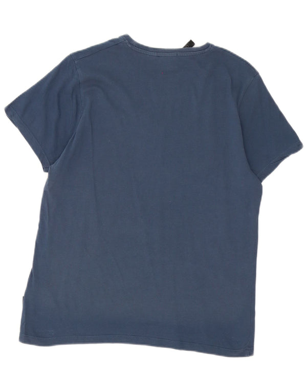 Liu Jo T-shirt graphique pour femme UK 10 Small Bleu marine Coton