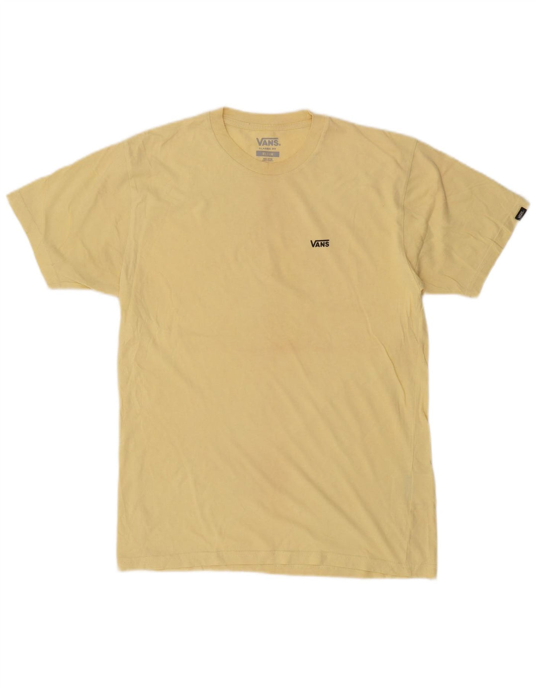 Vans T-Shirt Coupe Classique Homme Jaune Moyen Coton