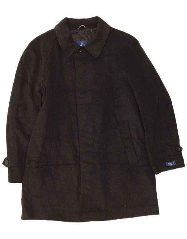 vintage Mens Overcoat IT 54 2XL Gris Laine