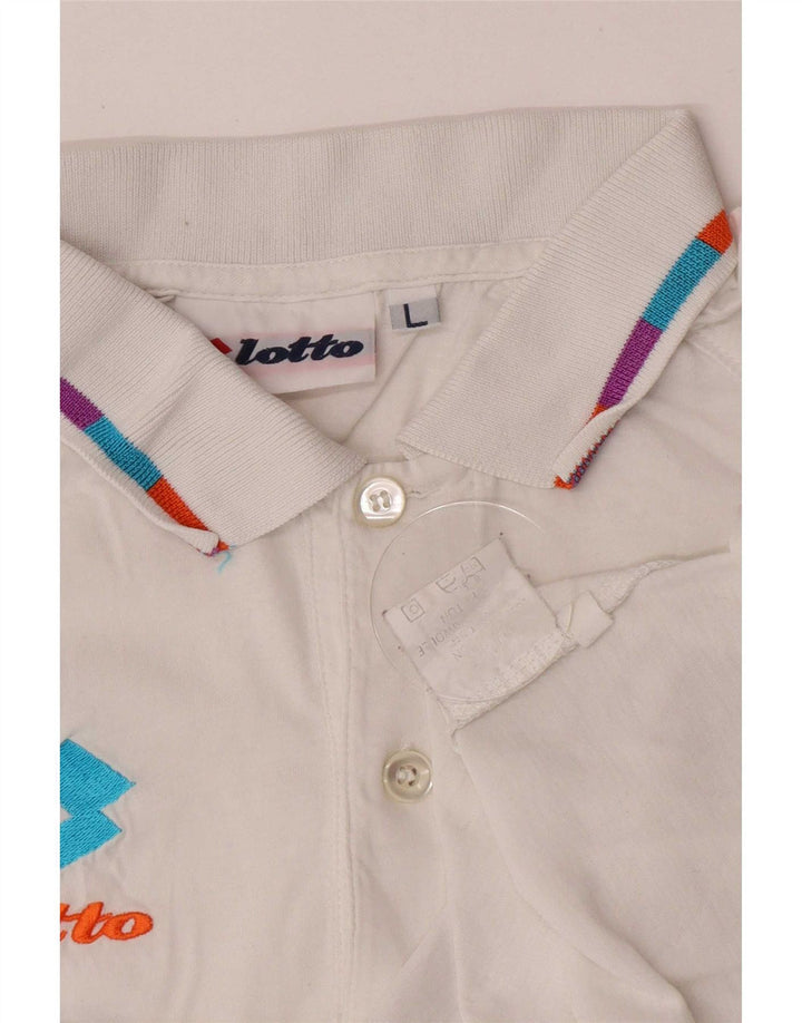 Lotto Polo Graphique Homme Grand Blanc Coton