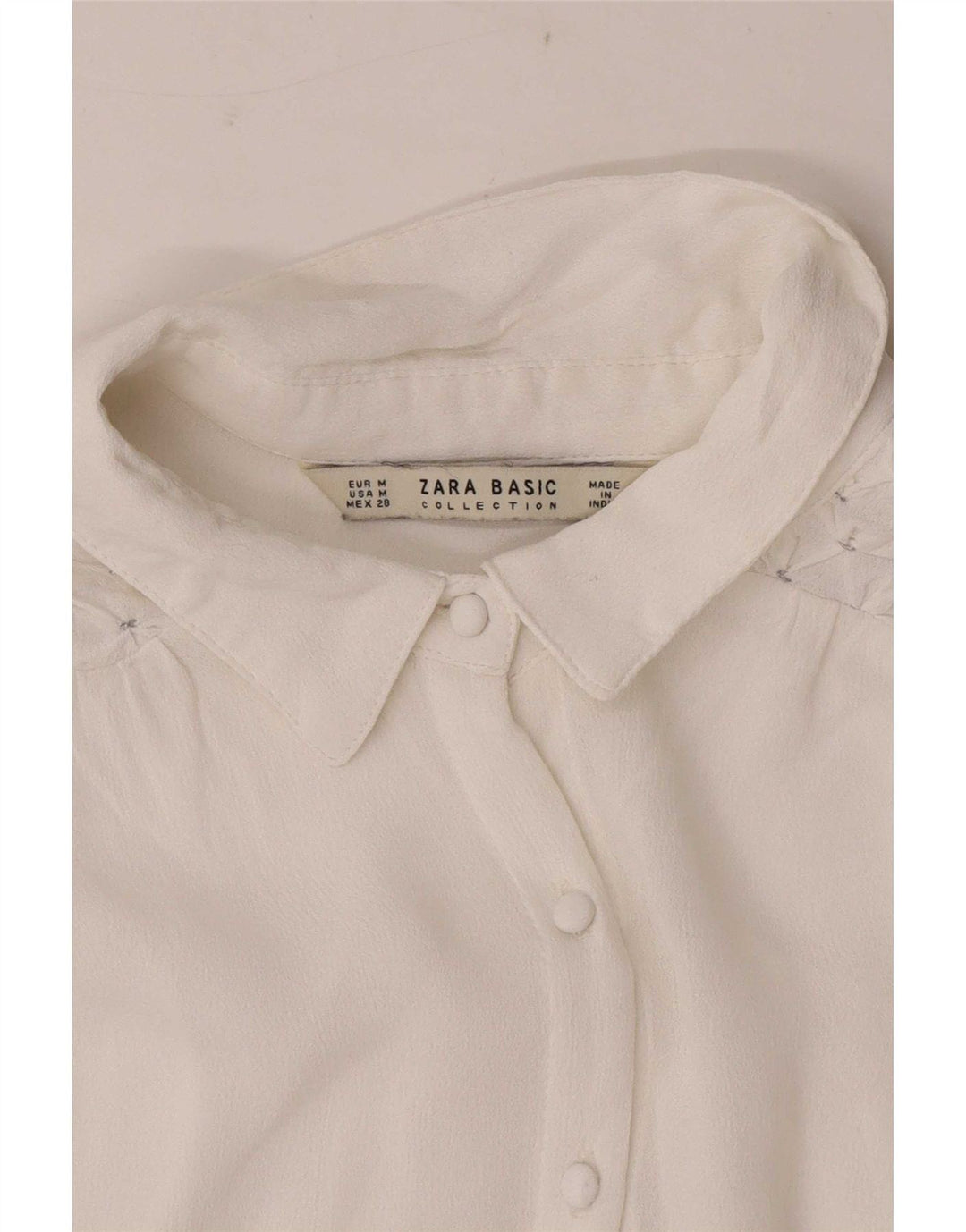 Zara Chemise à manches longues pour femme Coupe régulière UK 12 Blanc moyen