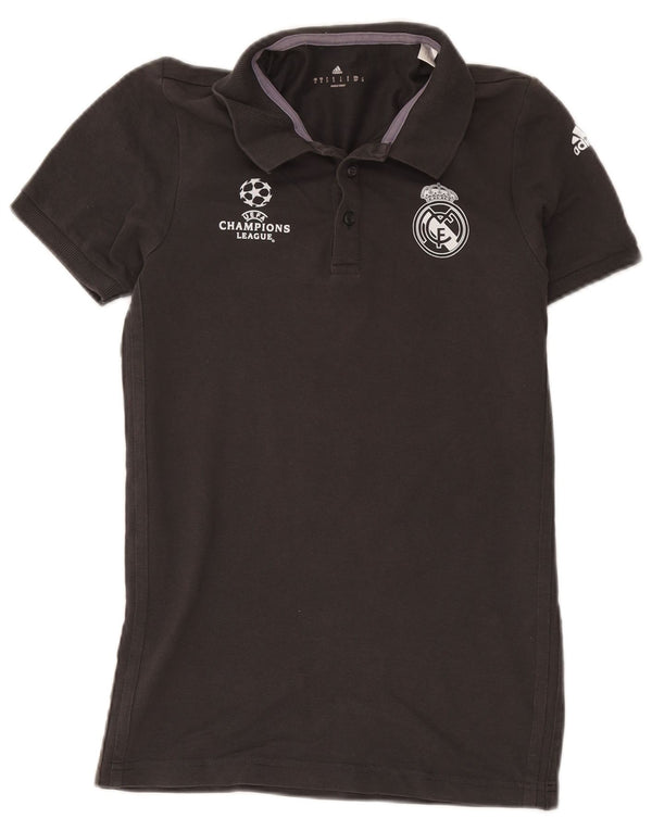 Adidas Polo Graphique Real Madrid Homme Petit Gris Coton