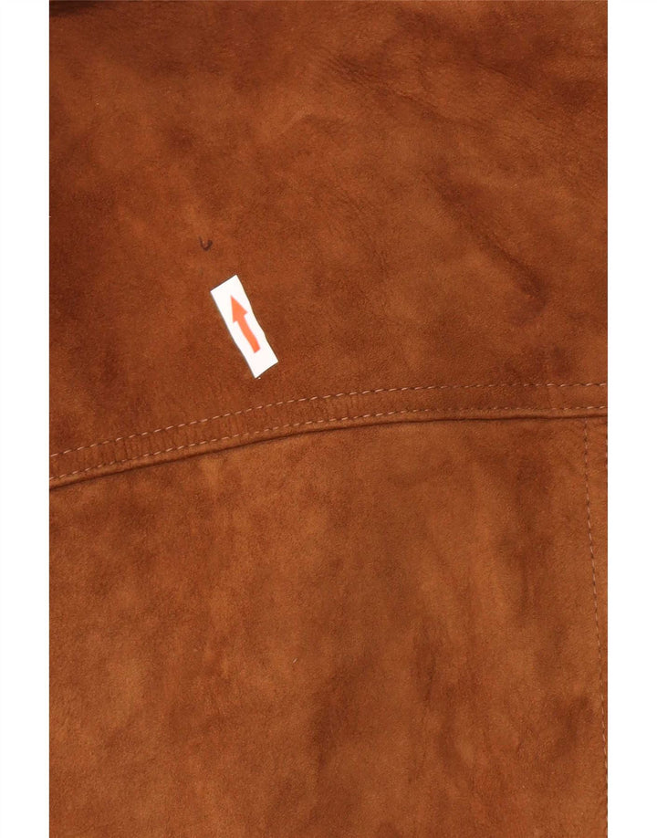 veste en daim homme vintage UK 38 cuir brun moyen