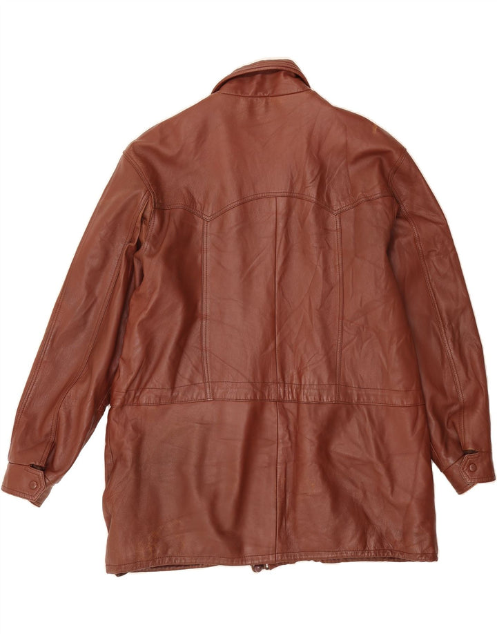 VINTAGE Mens Leather Jacket UK 42 XL Brown Vintage Vintage and Second-Hand Vintage from Messina Hembry 