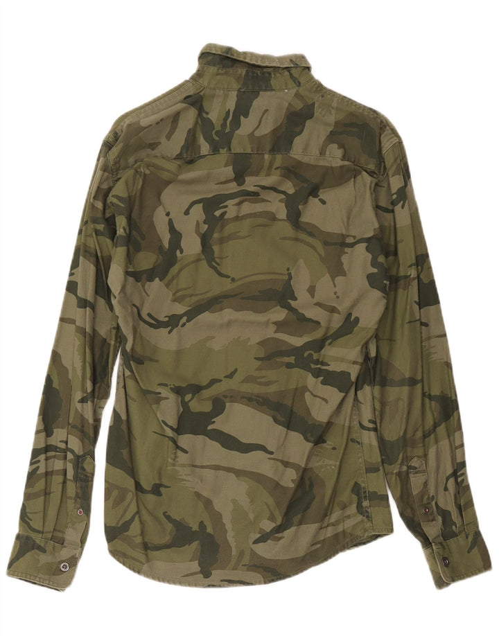 Wrangler Chemise Homme Petit Kaki Camouflage Coton