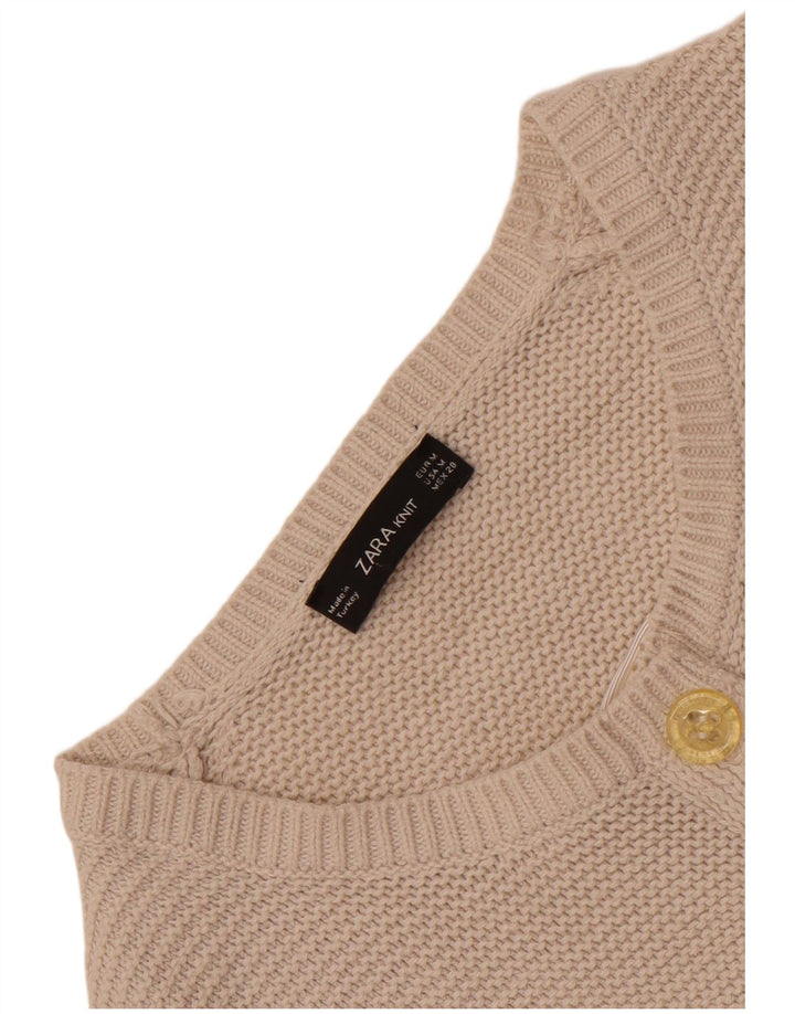 Zara Femme Cardigan Pull UK 12 Moyen Blanc