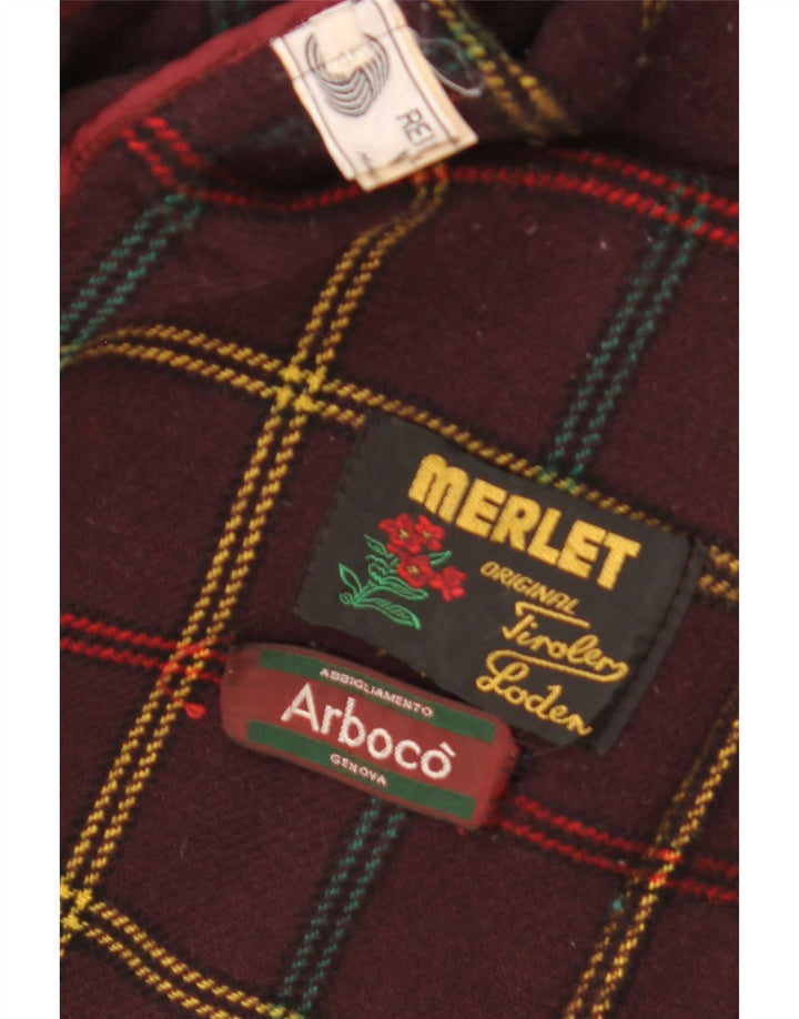 Merlet Duffle Coat à capuche pour homme EU 46 Petite laine vierge bordeaux