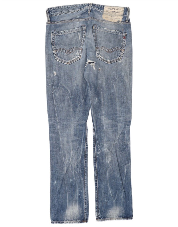 Replay Jean Droit Waitom Homme W30 L32 Bleu Coton