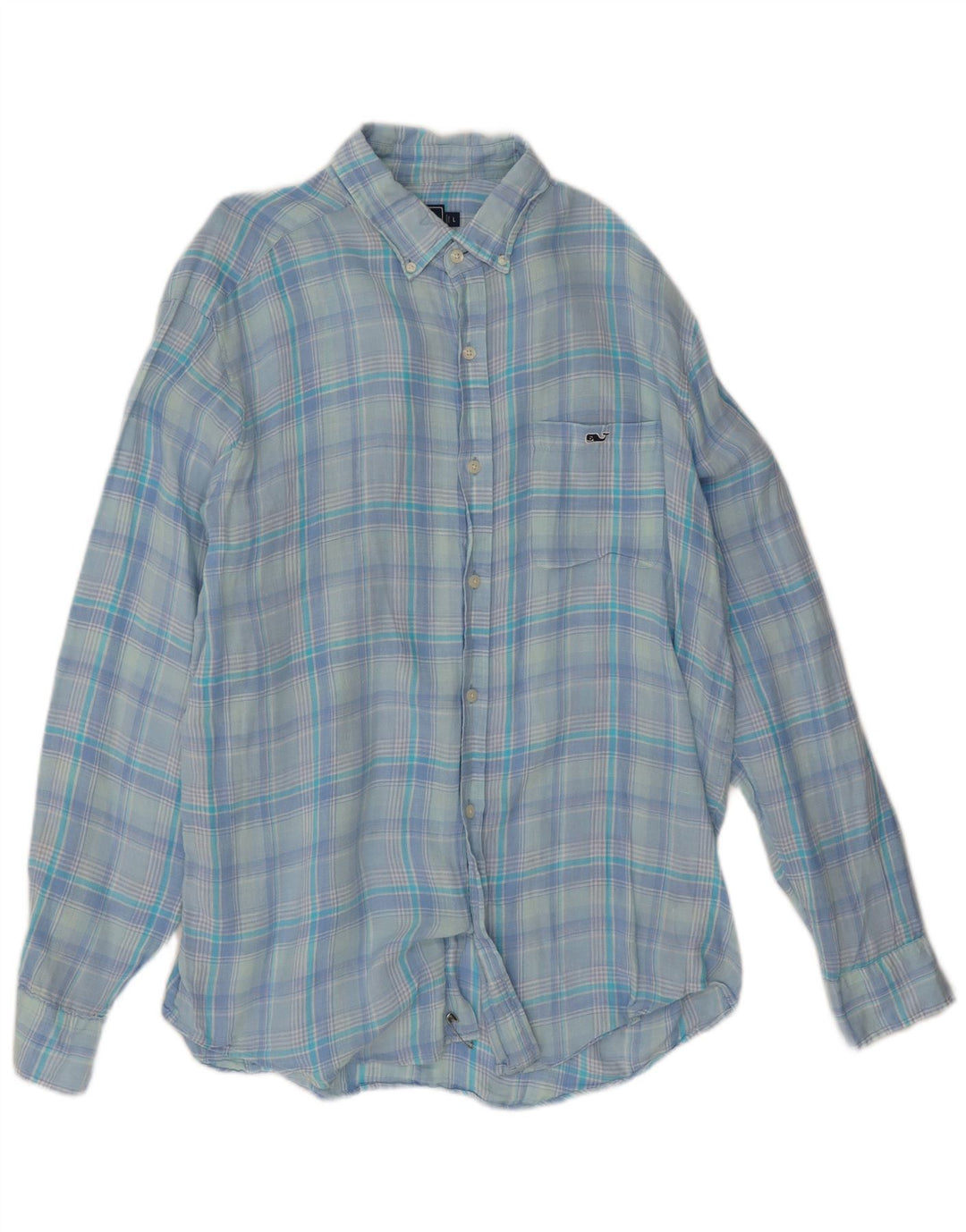 Vineyard Vines Chemise classique pour homme en lin à carreaux bleus