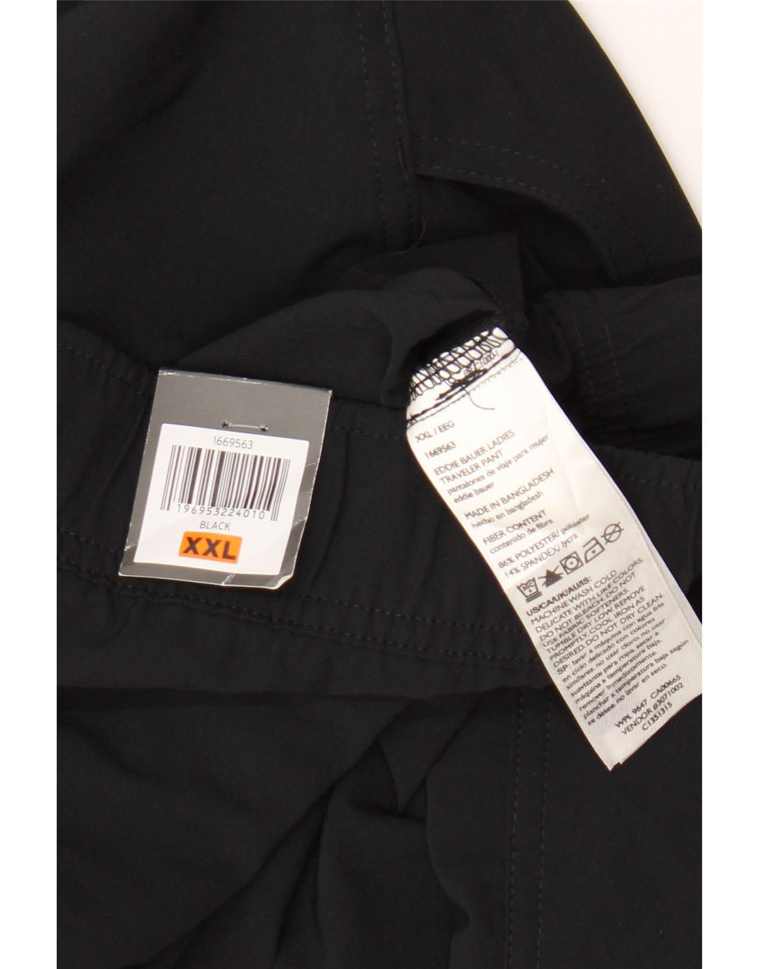 Eddie Bauer Pantalon court pour femme 2XL W42 L28 Noir Polyester