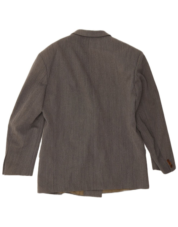 Veste Blazer Double Boutonnage Vintage Homme IT 50 Grande Laine Grise