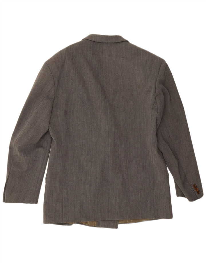 Veste Blazer Double Boutonnage Vintage Homme IT 50 Grande Laine Grise