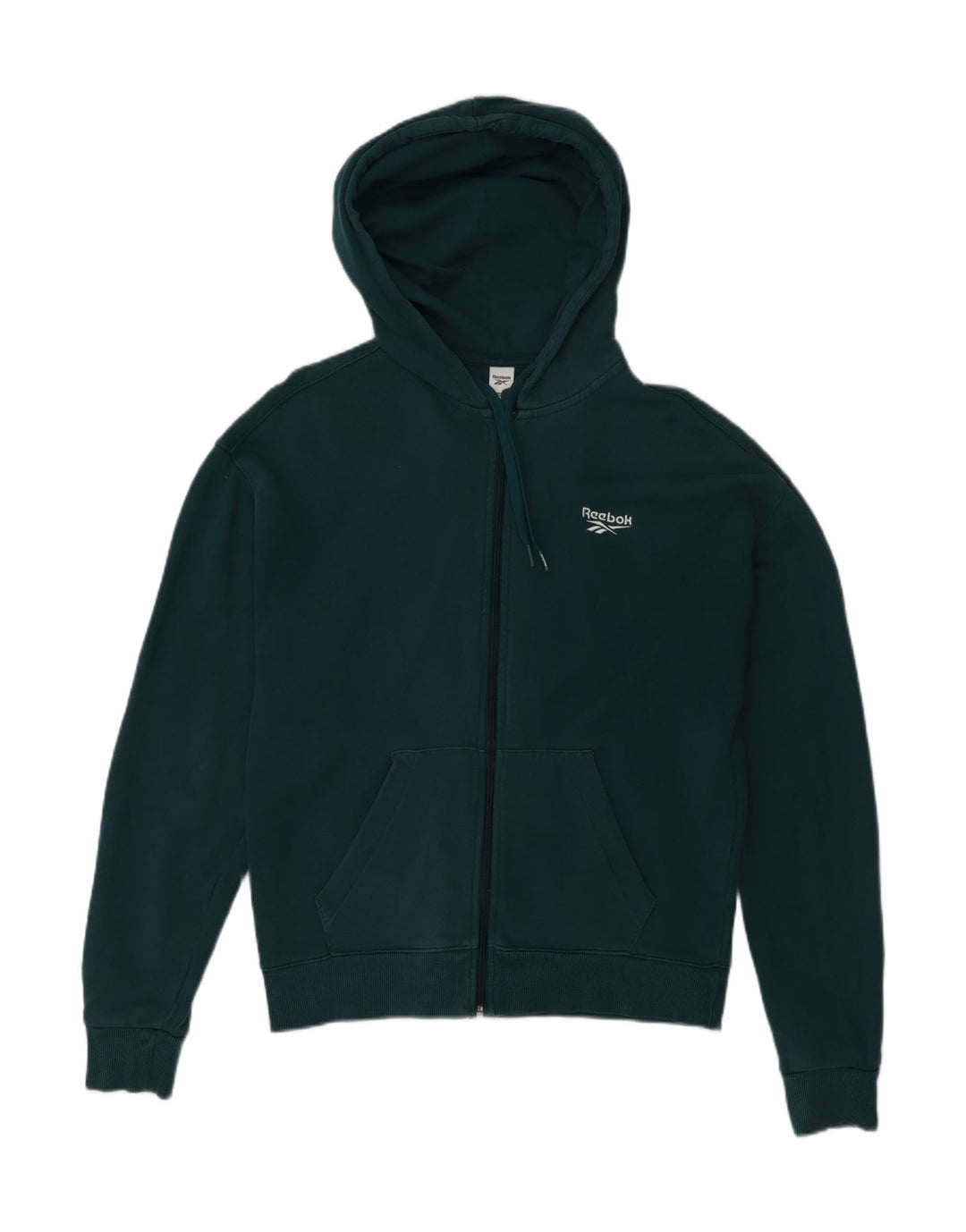 REEBOK Pull à capuche zippé pour homme Petit coton vert