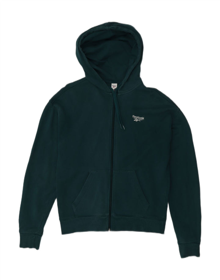 REEBOK Pull à capuche zippé pour homme Petit coton vert