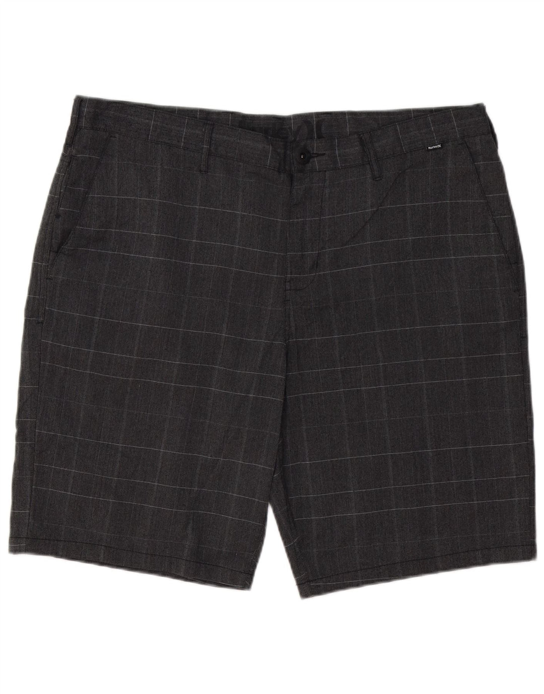HURLEY Short Chino Homme W38 XL Gris Carreaux Polyester