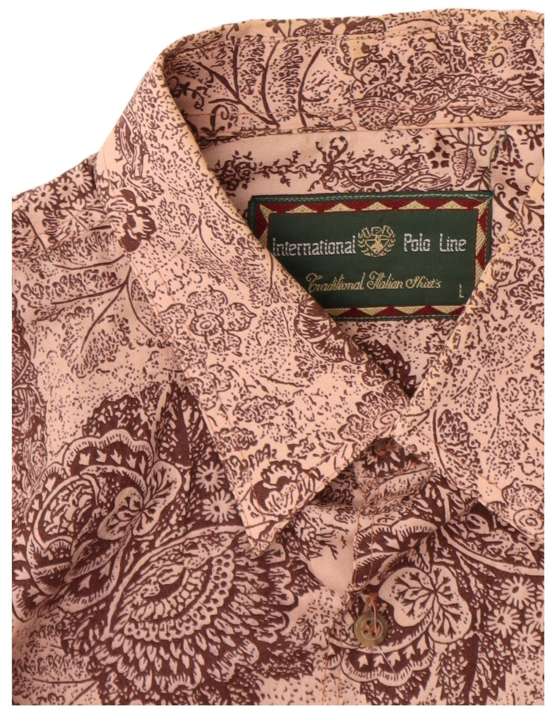 INTERNATIONAL Chemise Homme Large Marron Paisley Coton