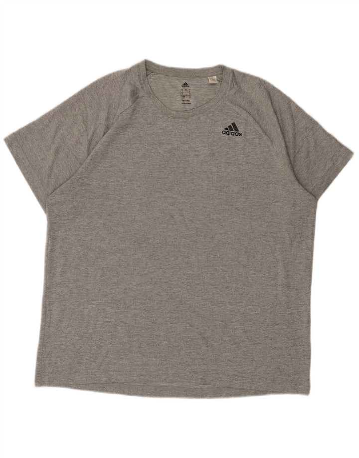 ADIDAS T-shirt Climalite pour hommes, grand, gris moucheté